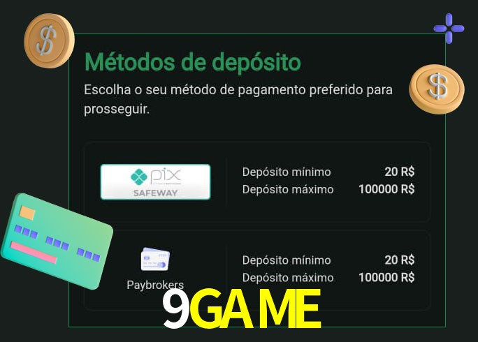 O cassino 9GAMEbet oferece uma grande variedade de métodos de pagamento